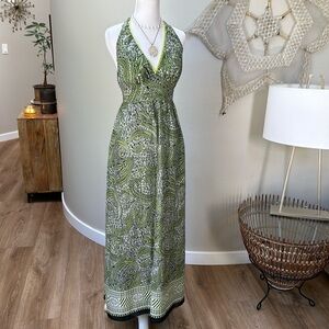 Burning torch brand halter long maxi dress SZ XS